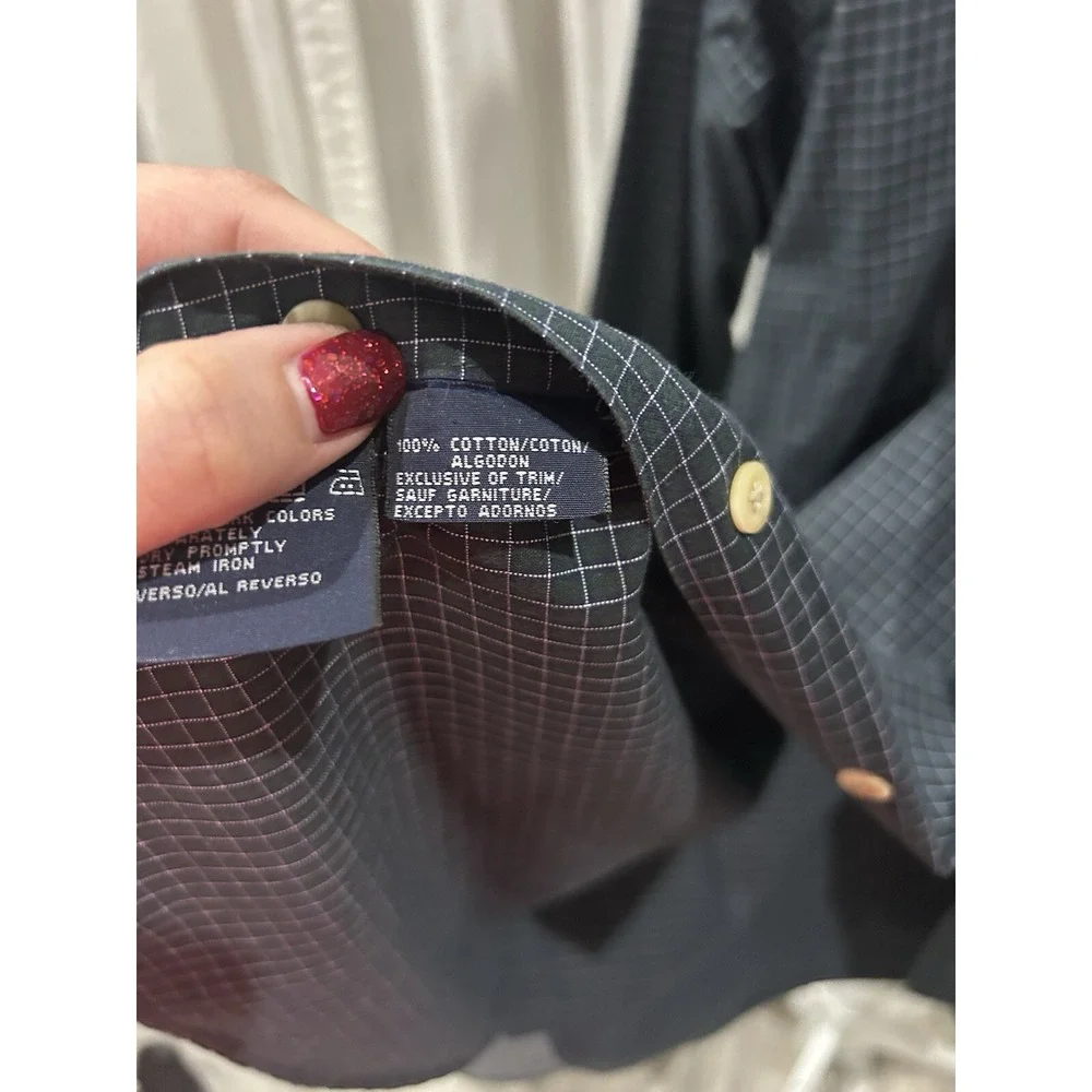 Tommy Hilfiger Mens XL Plaid Check Button Up Traditional Dresswear Classic Shirt - Picture 4 of 8